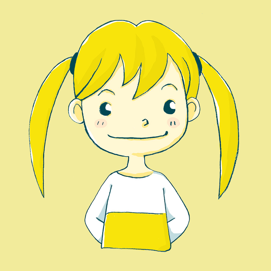 黄色い髪の女の子のイラスト